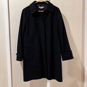 J. Crew Black Wool Blend Quilted Lined Car Coat Size Medium